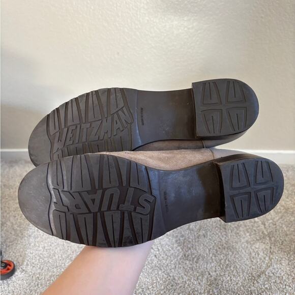 Stuart Weitzman Suede Over-The-Knee Flat Boots - 8.5 - Slate Grey - Picture 7 of 13